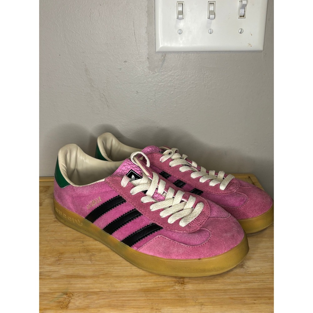 Adidas x Gucci Gazelle Pink Suede Black Stripes Gum Sole HQ8852